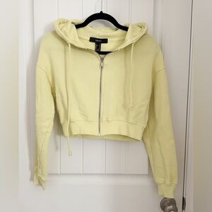 Forever 21 Light Yellow Zip-Up Hoodie